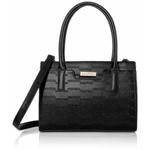 Sandy Jr. Top Handel Satchel With Removable Crossbody Strap, Black Embossed -_-